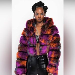 Amira stunning multi color fur coat